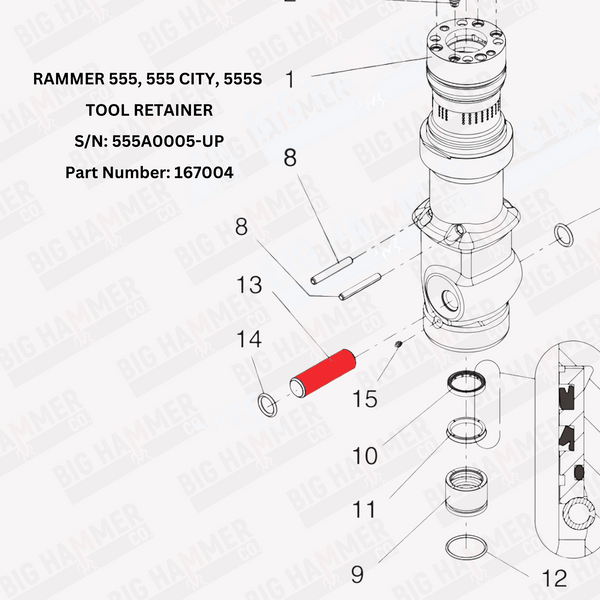 Rammer 555, 555 City, 555S Tool Retainer