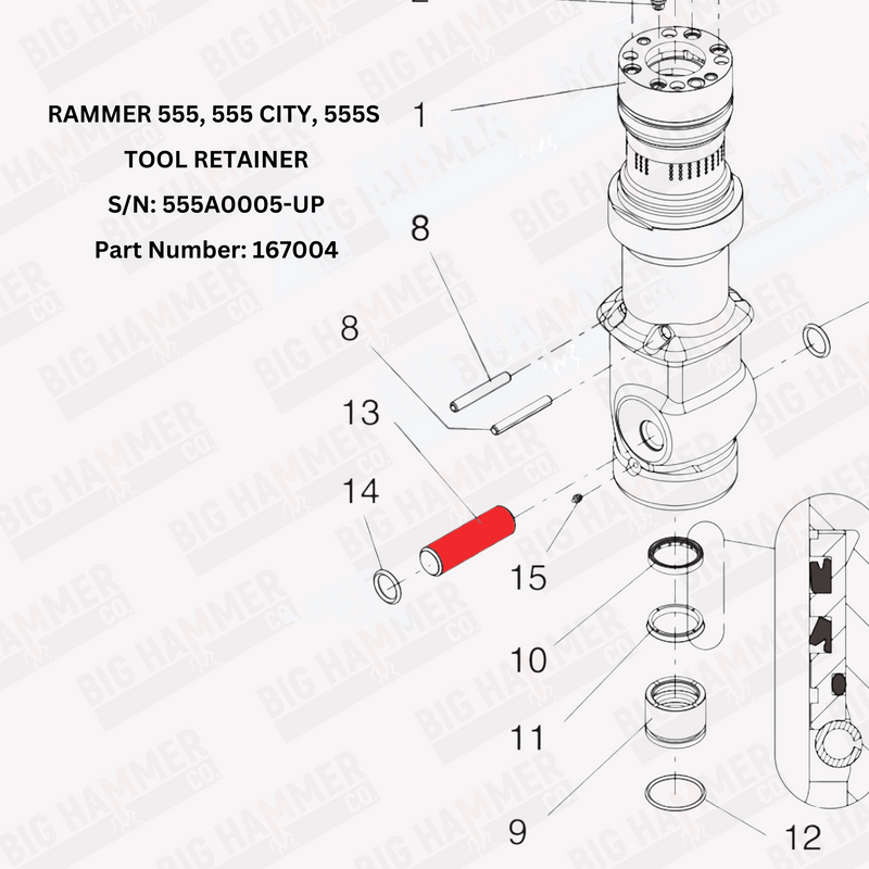 Rammer 555, 555 City, 555S Tool Retainer
