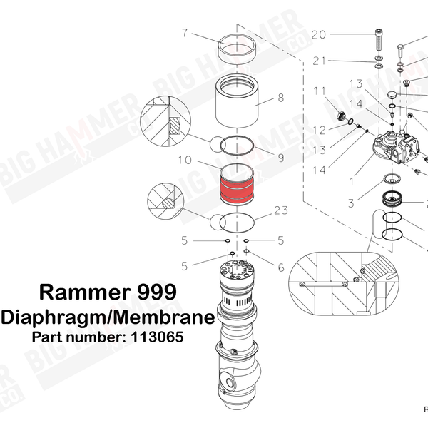 Rammer 999, S26 Membrane/Diaphragm