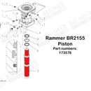 Rammer BR2155, 2155E Piston
