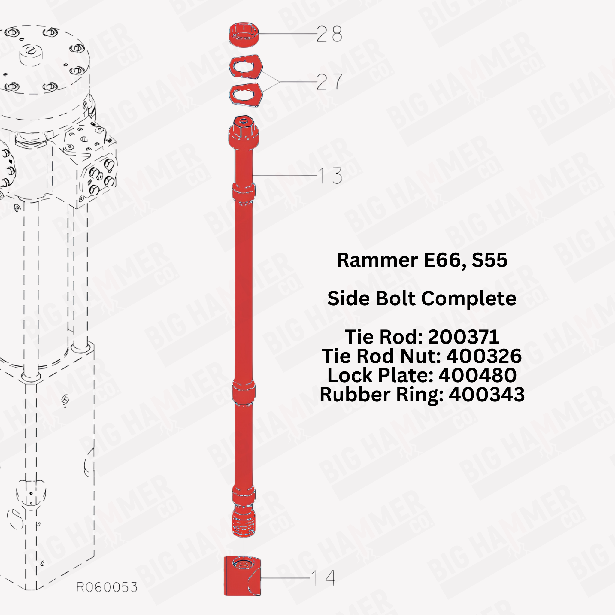 Rammer E66, S55 Side Bolt Complete