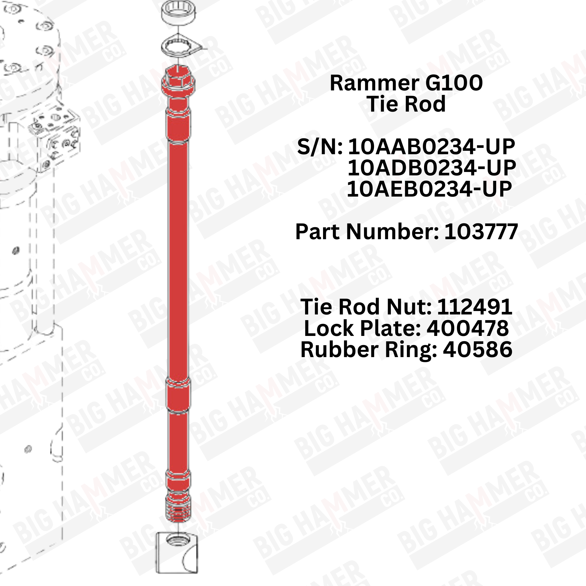 Rammer G100 Side Bolt Complete