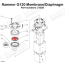 Rammer G120, G130 City, 7013 Membrane/Diaphragm