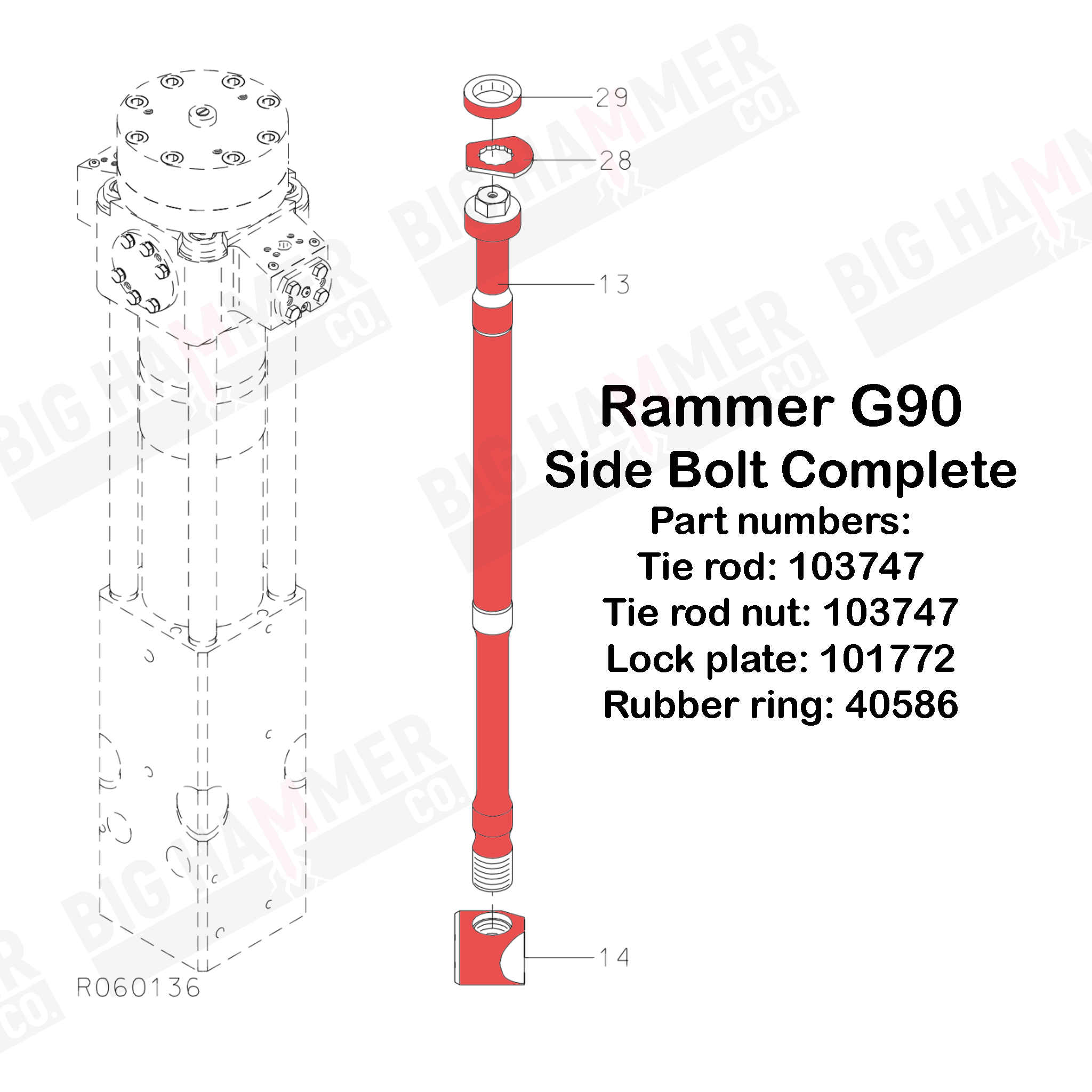 Rammer G90 Side Bolt Complete