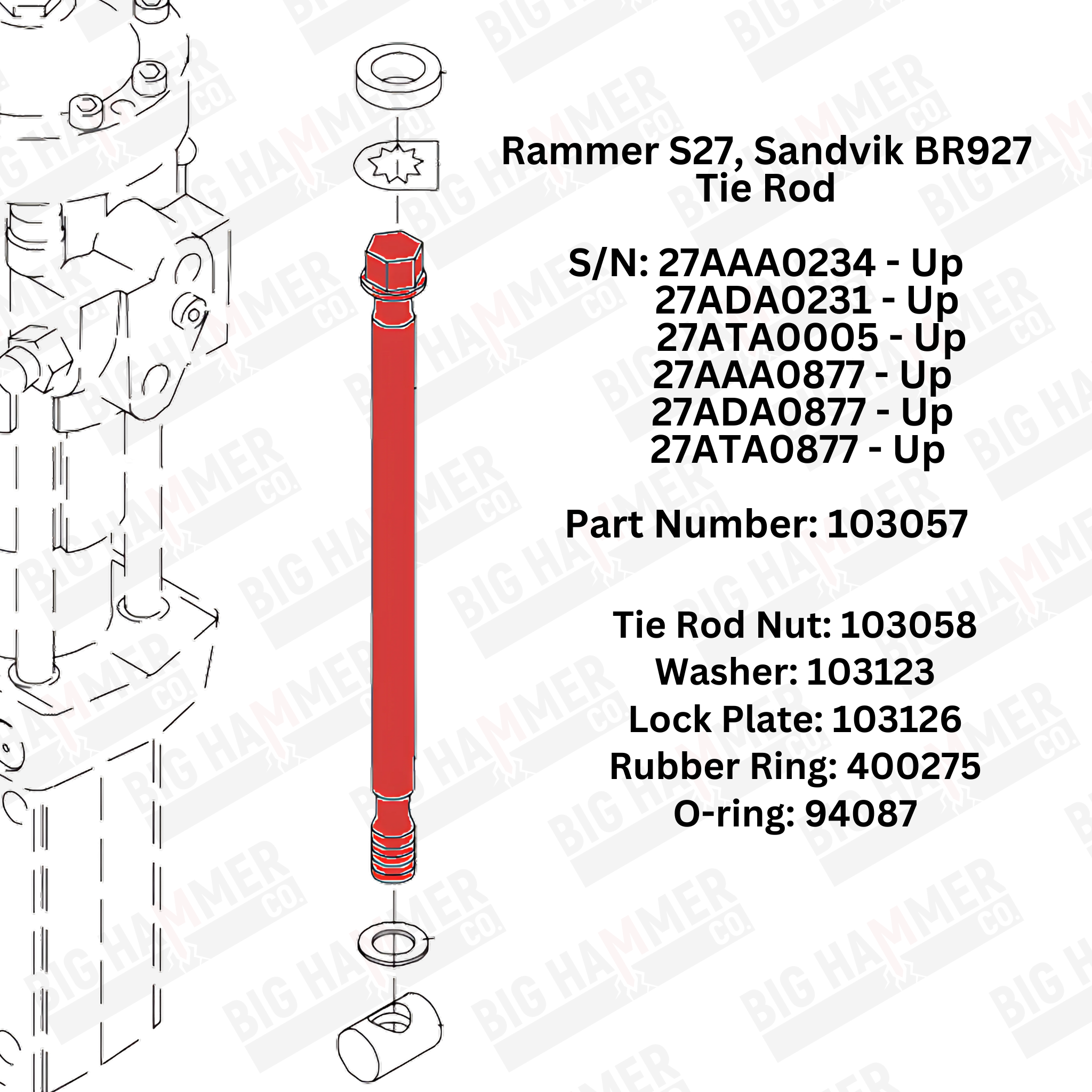 Rammer S27, Sandvik BR927 Side Bolt Complete