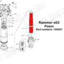 Rammer E63, E64 Piston