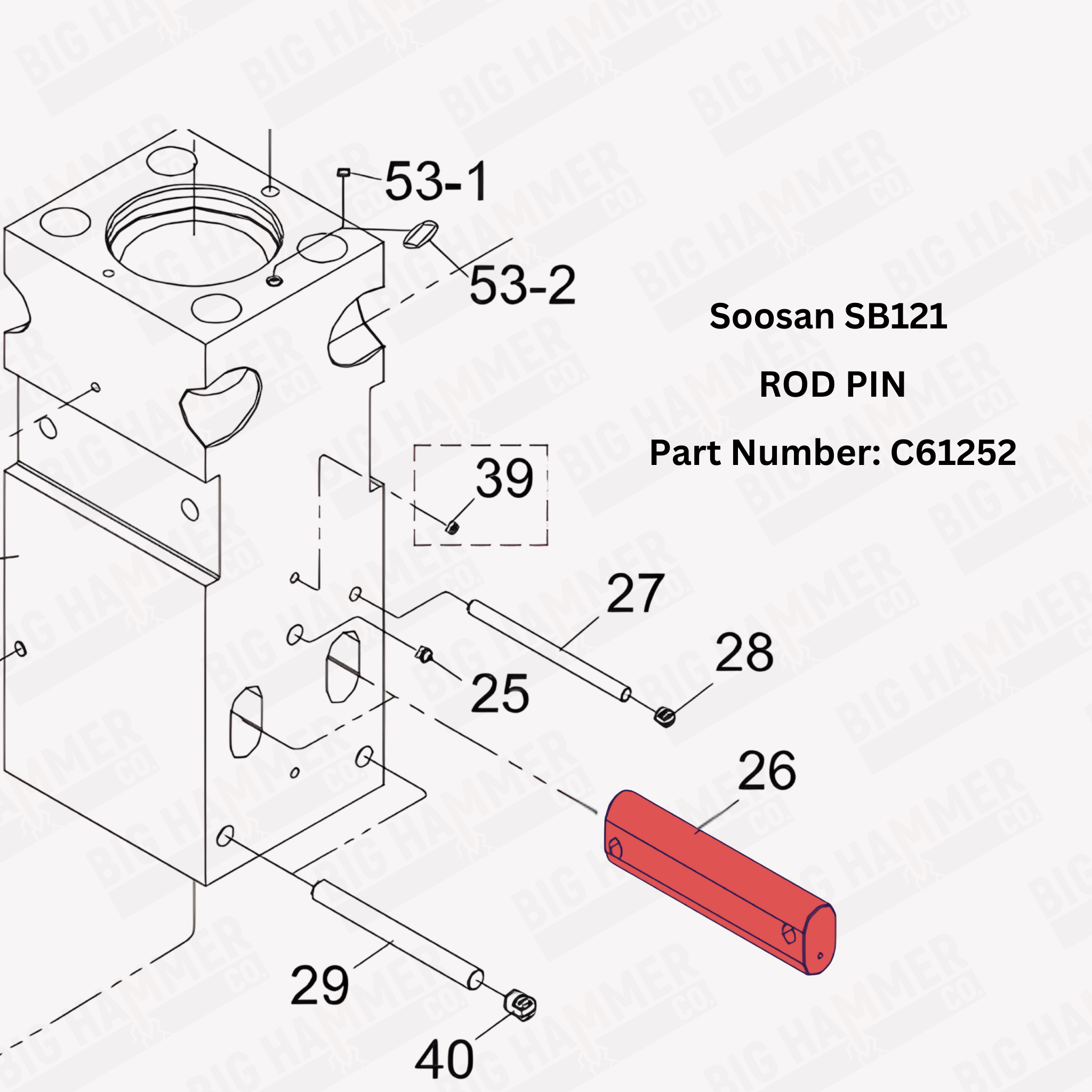 Soosan SB121 Rod Pin (Tool Retainer)