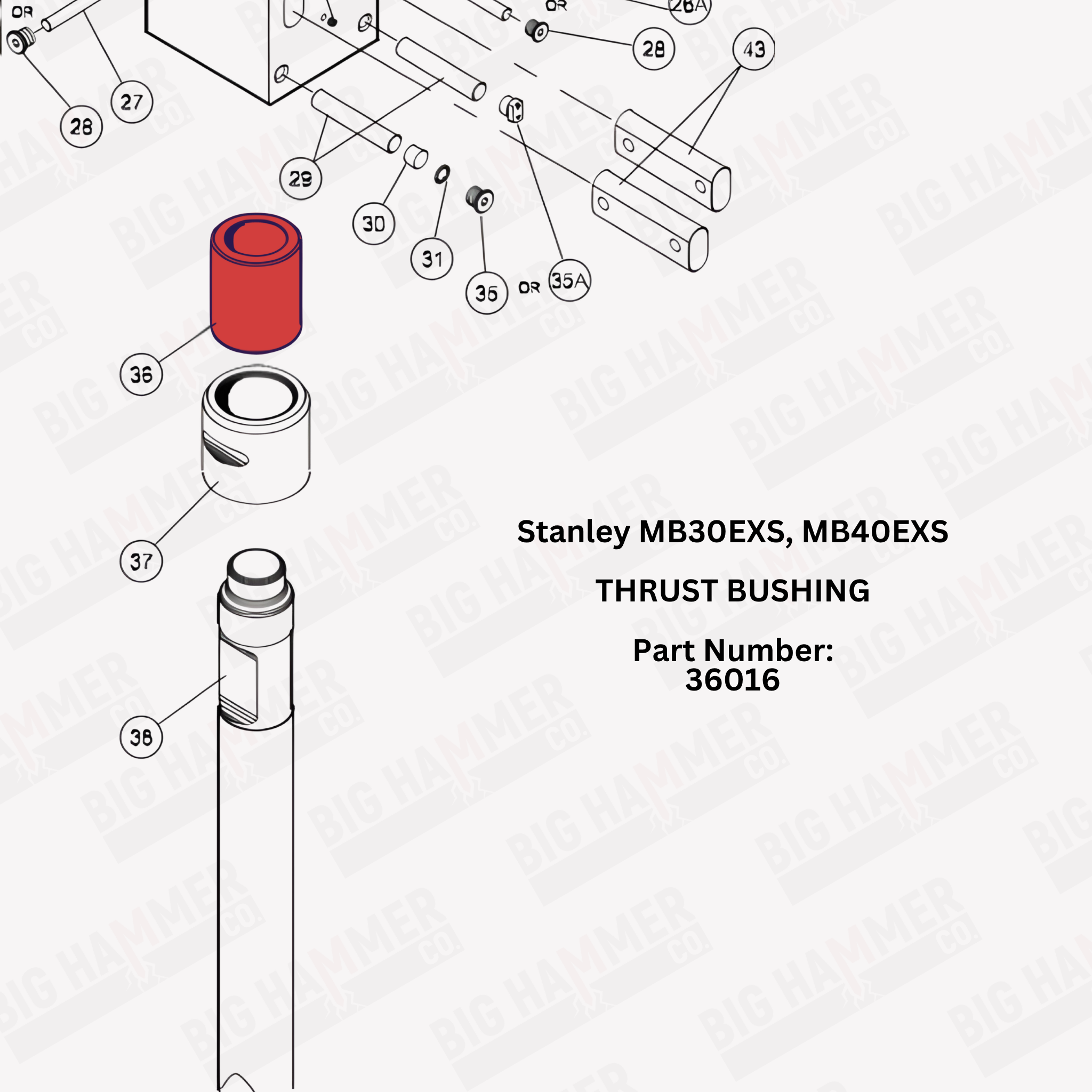Stanley MB30EXS, MB40EXS Thrust Bushing
