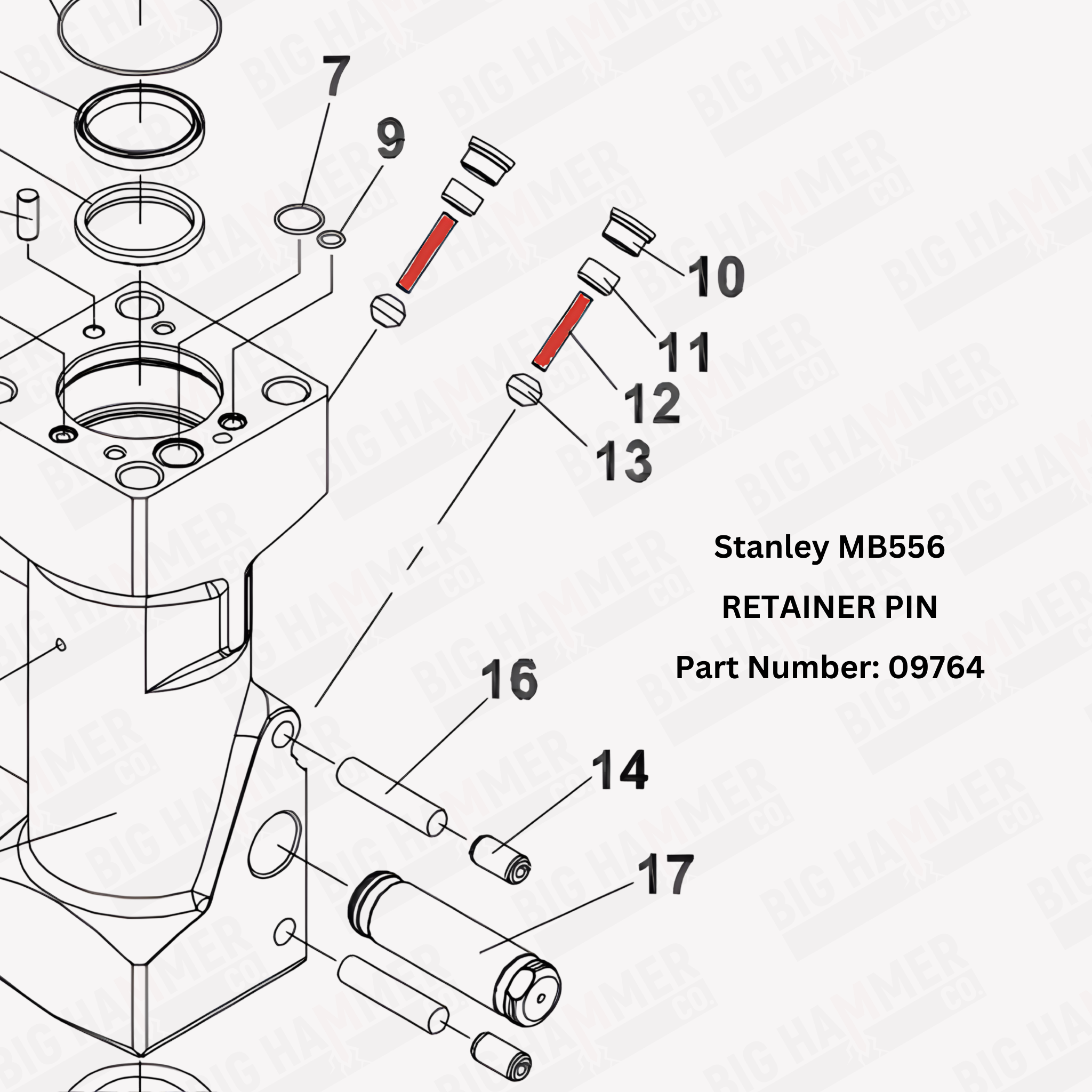Stanley MB556, MB05, MB05E00, MB05S02, MB05S04, MB05S05 Retainer Pin