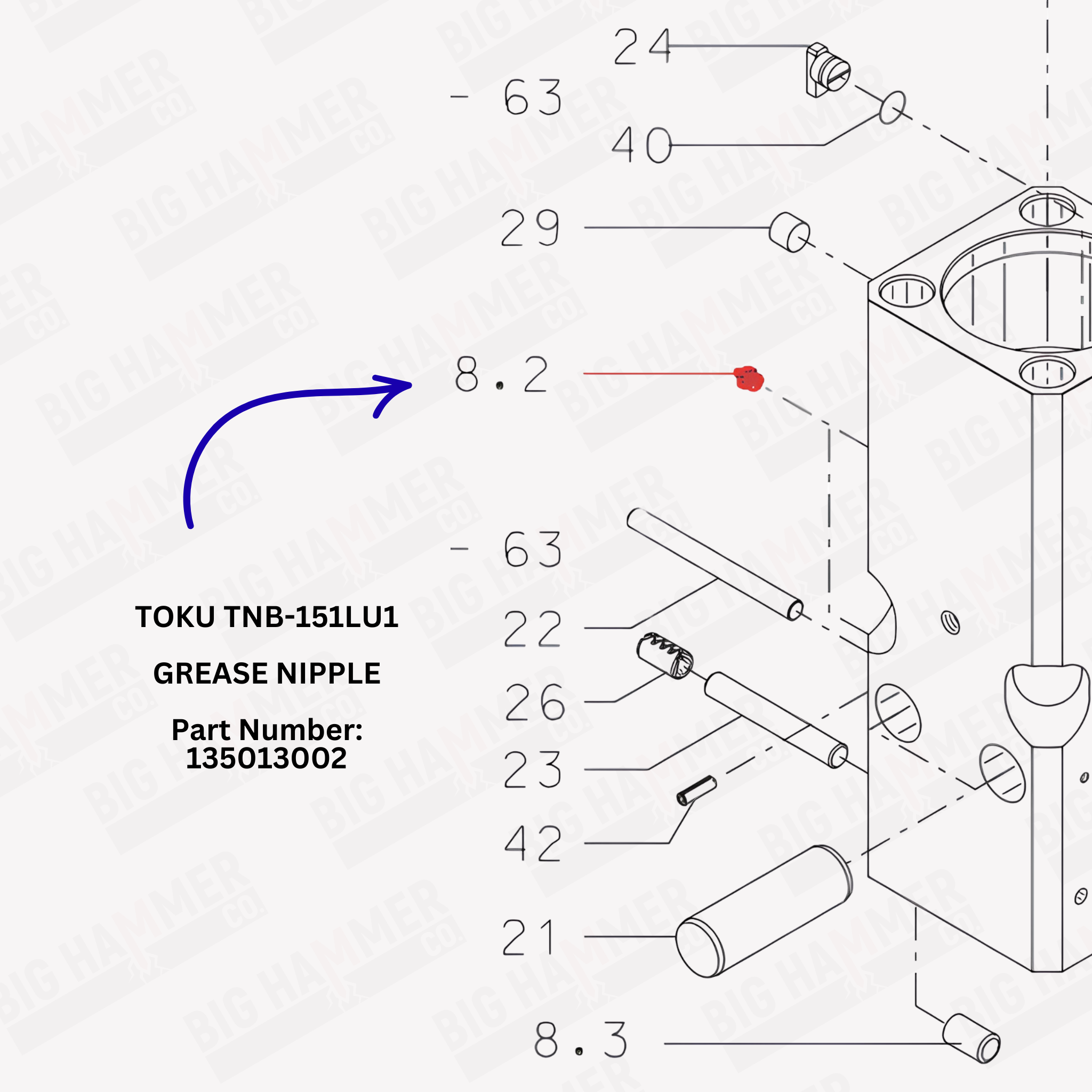 TOKU TNB-151LU1 Grease Nipple