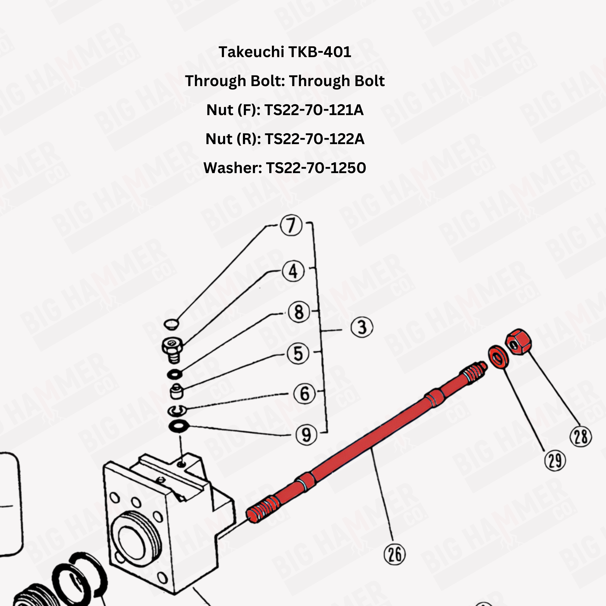 Takeuchi TKB-401 Side Bolt Complete