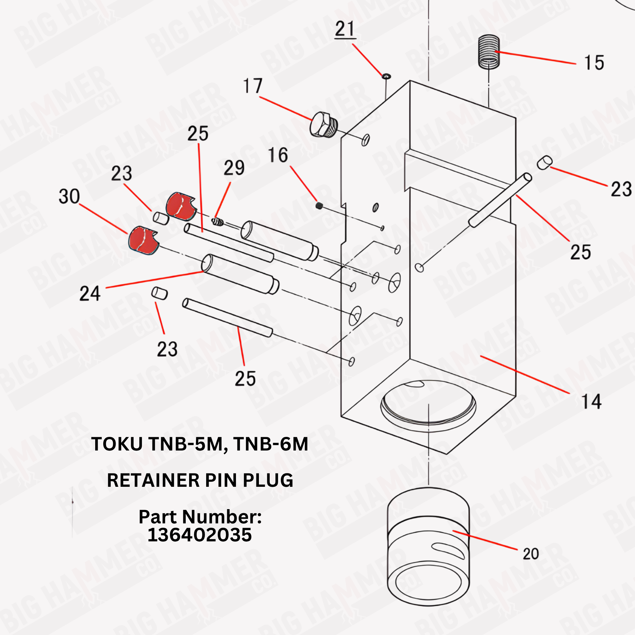 Toku TNB-5M, TNB-6M Retainer Pin Plug