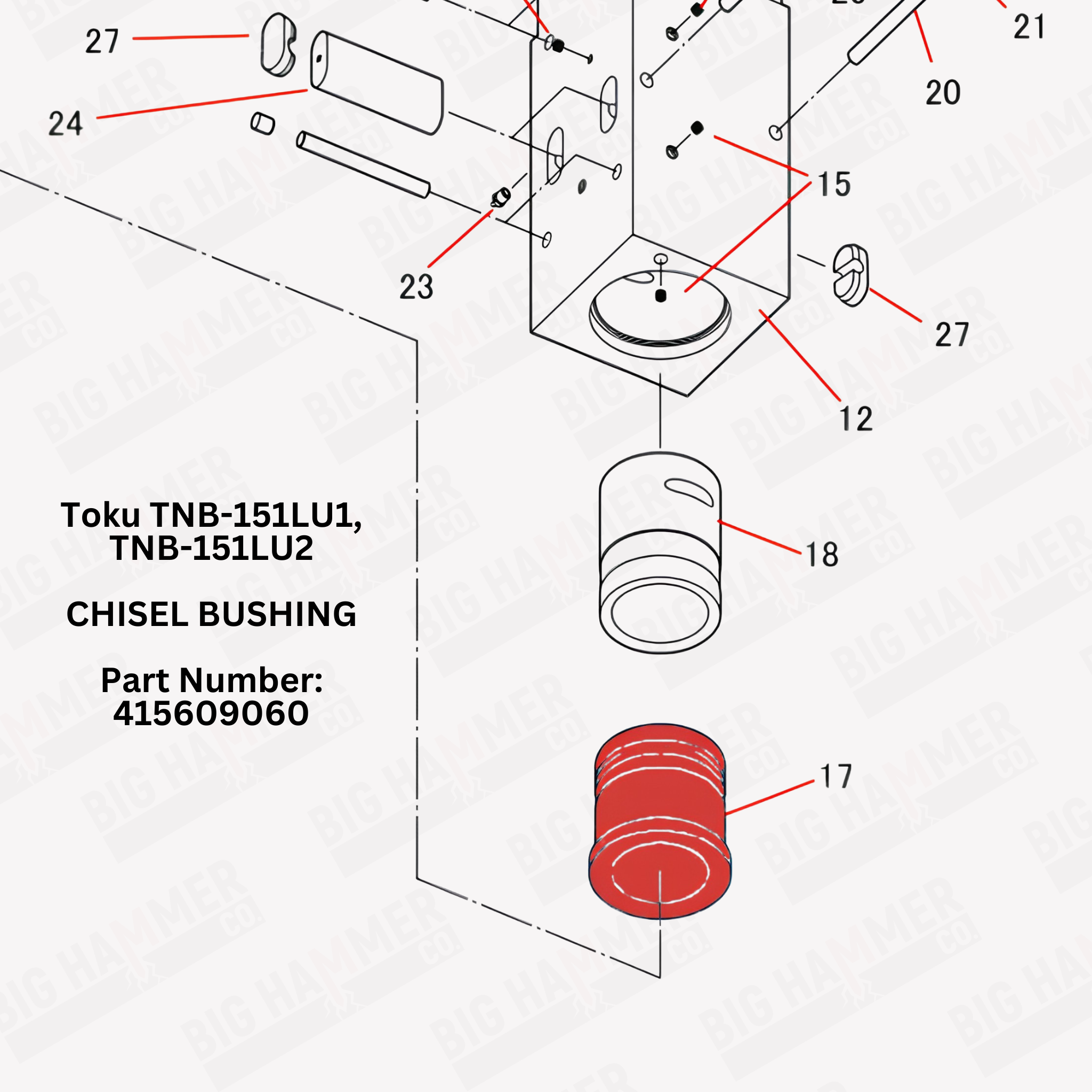 Toku TNB-151LU1, TNB-151LU2 Chisel Bushing