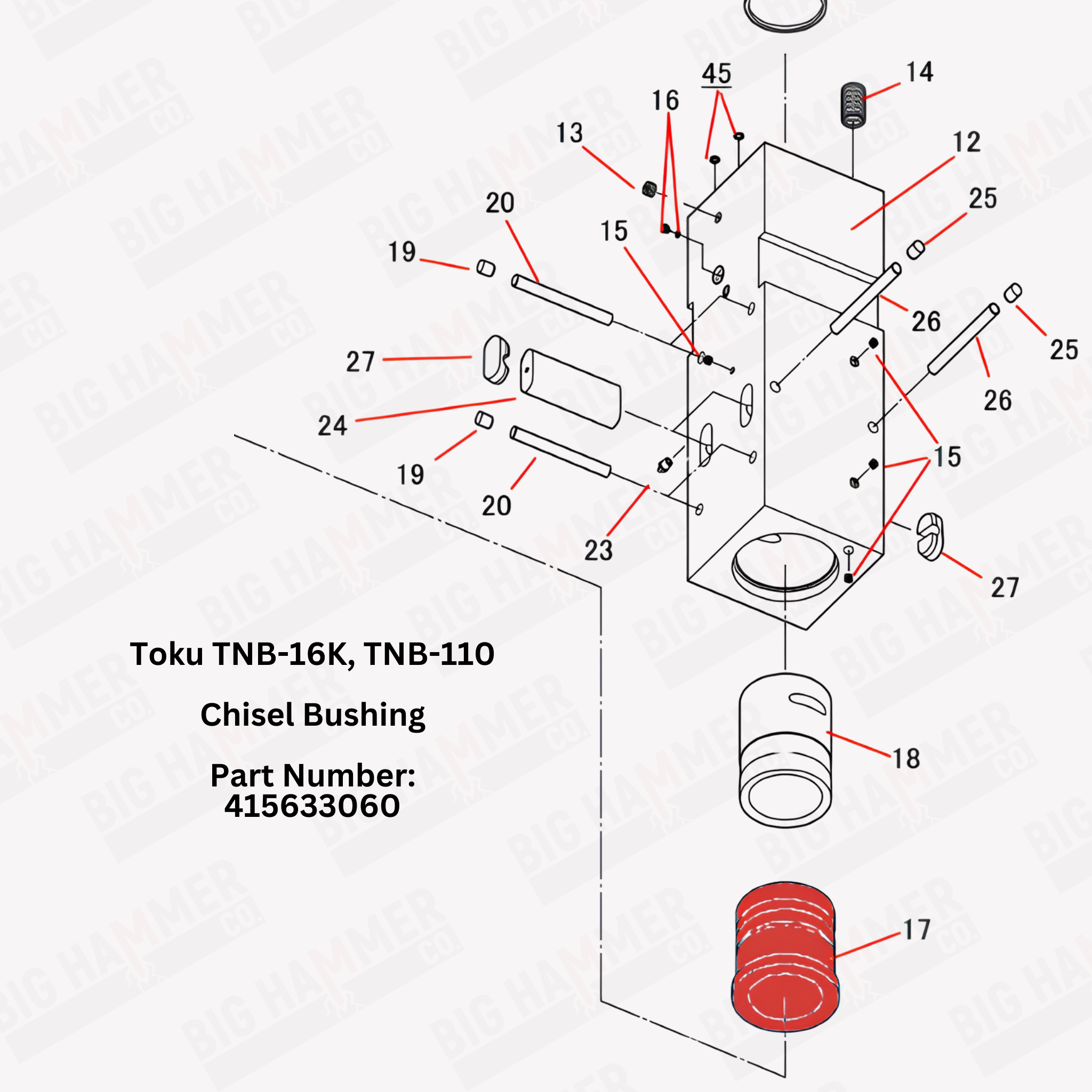 Toku TNB-16K, TNB-110 Chisel Bushing