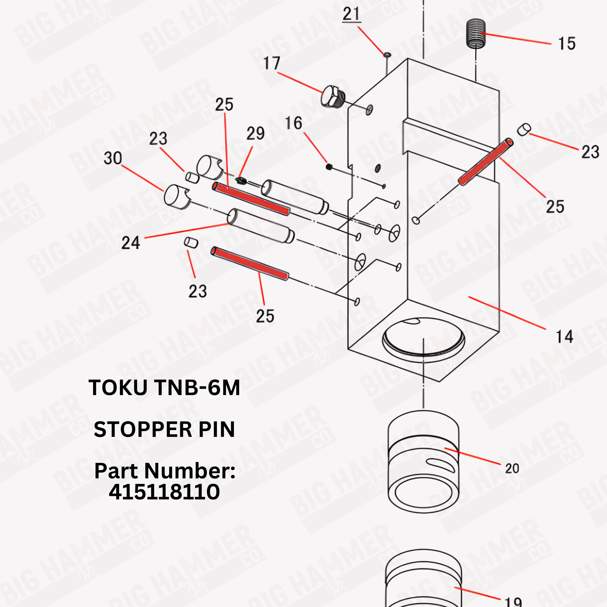 Toku TNB-5M, TNB-6M Stopper Pin