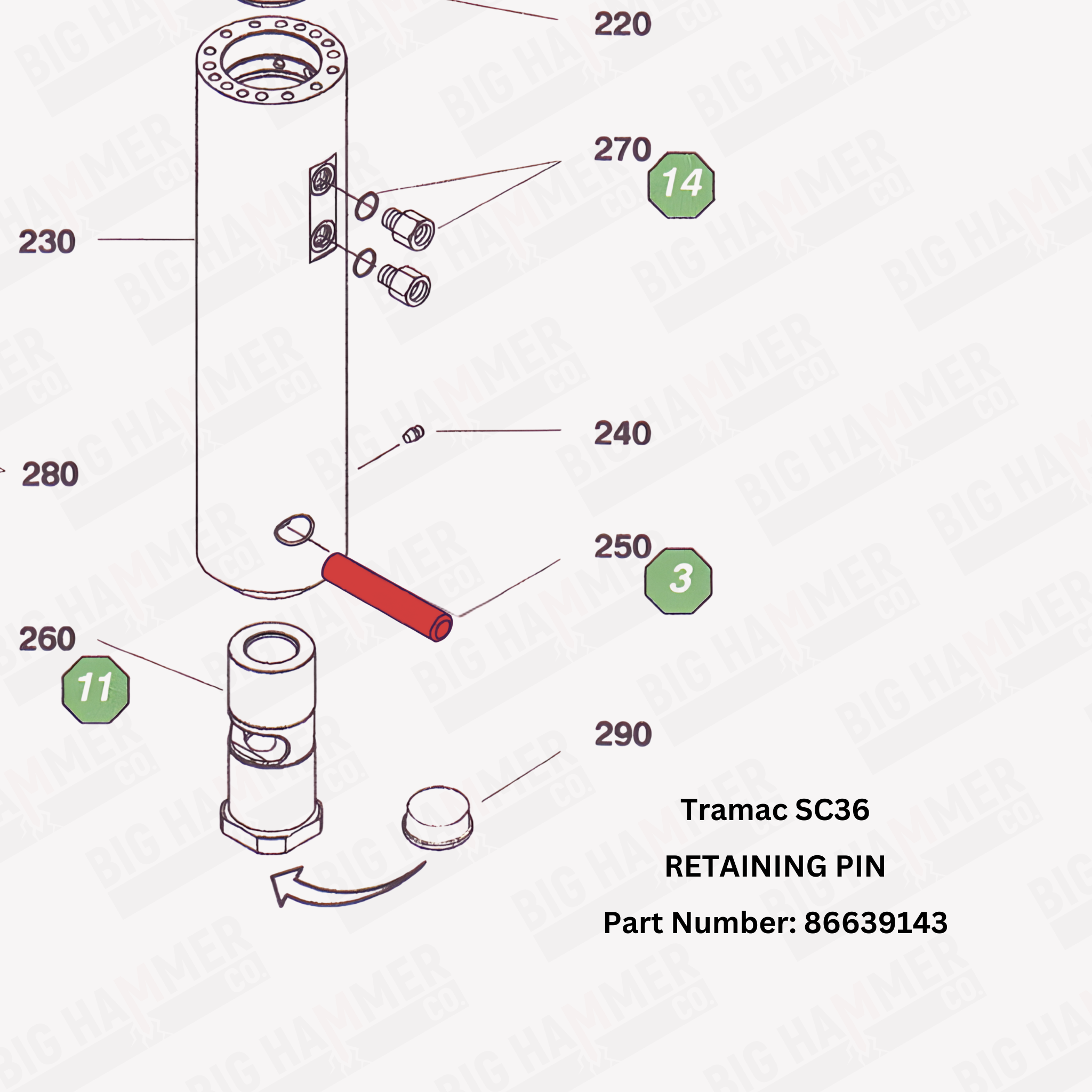 Tramac SC36 Retaining Pin
