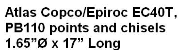 Epiroc EC40T points and chisels