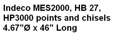 Indeco MES2000, HB 27, HP 3000 points and chisels