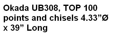 Okada UB308, TOP100 points and chisels